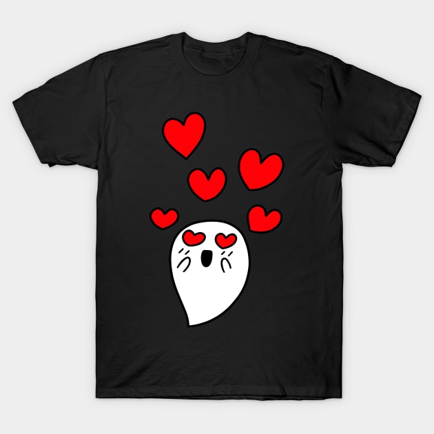 Little Ghost in Love T-Shirt by saradaboru